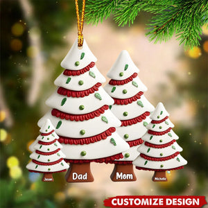 Christmas Family - Personalized Family Christmas Tree Cake Ornament