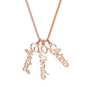 Personalized Multiple Vertical Name Necklace