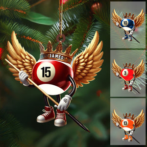 Personalized Custom Name Billiard Ornament, Billiard Lover Christmas Gift