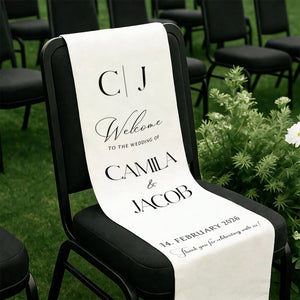 Custom Wedding Welcome Sign Wedding Banner - Personalized Fabric Banner for Ceremony or Reception Entrance