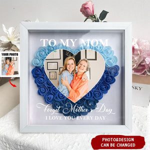 Personalized I Love You Every Day Flower Shadow Box Gift for Mom