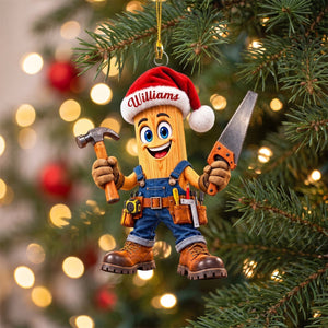 Personalized Carpenter Christmas Ornament – Custom Name Keepsake | Gift For Woodworkers & Carpenters