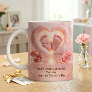 Personalized 1st Mother's Day Mug โ "Happy 1st Mother's Day" For Mum From Baby