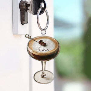 Personalized Espresso Martini Keychain,Cocktail Lover Gift