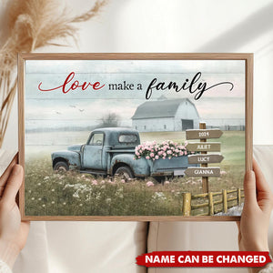 Personalized Custom Family Name Vintage Truck And Farm House Poster