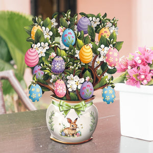 Easter Egg Tree,Bunny Pop up Easter Egg Tree Blessing Card