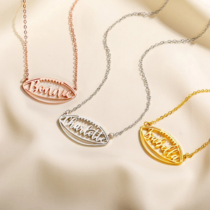 Personalized Football Name Necklace Unique Gift for Football Fans, Sports Jewelry