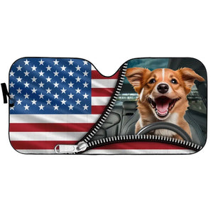 Dog & Cat Personalized Auto Windshield Sunshade, Car Window Protector - Life Is A Grand Adventure, Go Live It