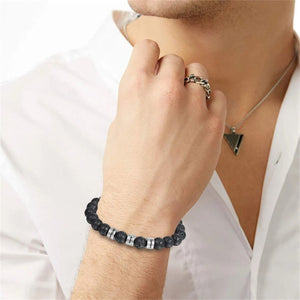Personalized Men Beaded Bracelet,Custom 1-8 Name