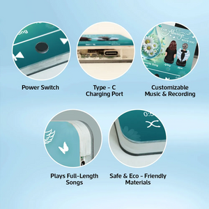 Realistic Teardop Family Members Memorial Personalized Music Fridge Magnet