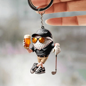 Beer Golf Personalized Keychain For Golf Lovers