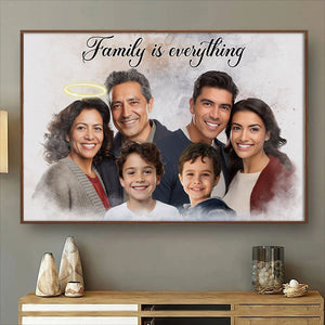 Custom Combine Photos Loved One With Quotes, Adding Halo To Deceased One - Personalized Canvas - Gift For Family Members