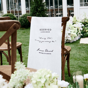 Loving Memory Wedding Sign, Personalized White Chair Banner, In Memory of Loved Ones