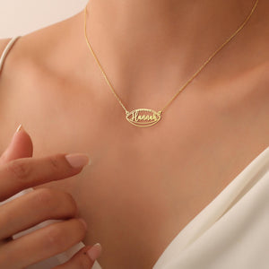 Personalized Football Name Necklace Unique Gift for Football Fans, Sports Jewelry
