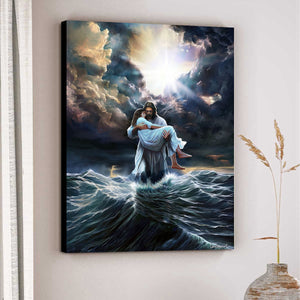 The Savior Who Calms Every Storm -Christian canvas, Christian home decor