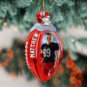 Football Bell Christmas Ornaments - Personalized Custom Photo Football Acrylic Ornaments