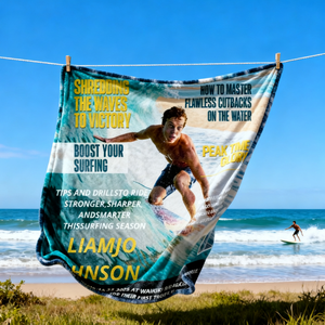 Personalized Surfing Magazine Cover Blanket Unique Gifts For Surfing Lover