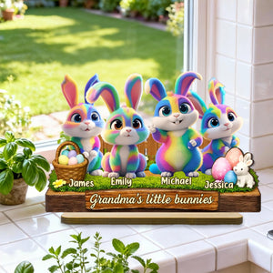 Grandma's Little Bunnies Easter Gift - Personalized Wooden Plaque