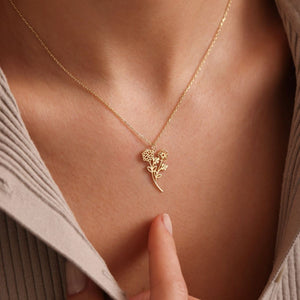 Family Birth flower Necklace, Multiple Birth Flower Bouquet Necklace, Personalized Mother's Day Gifts