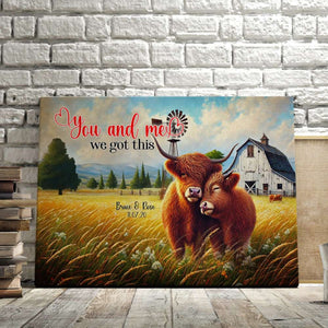 Personalized Highland Cow Couple Canvas/Poster