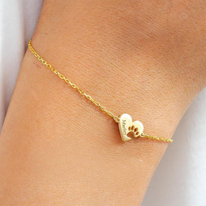 Engraved Heart Pawprint Bracelet Gift for Pet Lovers Dog Mom