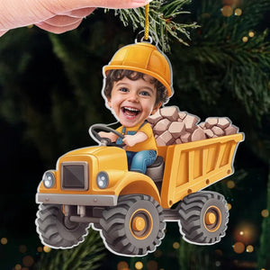 Professional Plane, Truck&Car Driver Kids Personalized Photo Christmas Acrylic Ornament