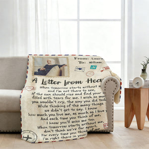 Personalized Memorial Blanket,A letter From Heaven Remembrance Fleece Blanket, Memorial Sympathy Gift for Loss of Loved Ones