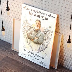 A Piece Of My Heart Personalized LoverIn Loving Memory Memorial Photo Canvas Poster