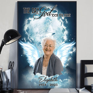 Custom Photo The Day God Took You Home - Personalized Memorial Canvas