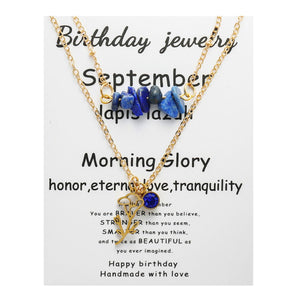 Birthstone Flower Necklaces Dainty Chain Necklace 12 Birth Month Crystal Necklace for Women