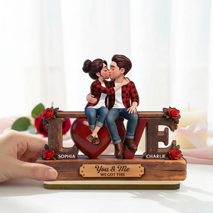 Personalized Eternal Rose Wooden Plaque – Forever Together 2-Layered Love Gift for Couple, Him, or Her