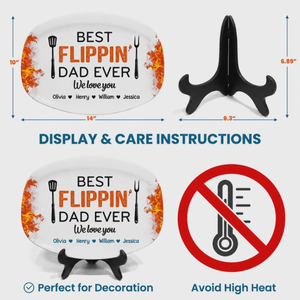 Father's Day Gift For Dad & Grandpa – Personalized "Best Flippin' Dad Ever" Family Platter