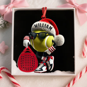 Personalized Custom Name Padel Ornament, Tennis Ornament, Christmas Gift for Tennis Lover