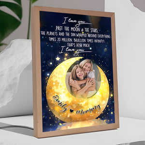 Personalized I Love You Past The Moon Canvas