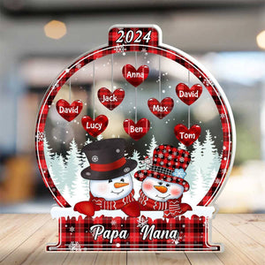 Sparkling Christmas Snowman Personalized Acrylic Plaque