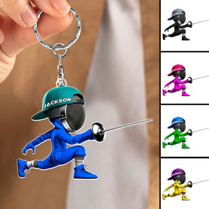 Personalized Fencing Keychain Gift For Fencing Lover