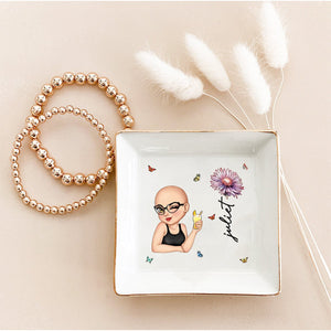 Personalized Butterflies Custom Birth Month Jewelry Dish