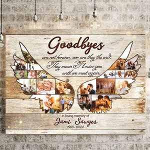 Personalized Memorial Poster - Angel Wing Photo Collage - In Loving Memory