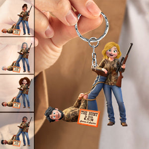 Hunting Couple Keychain - Personalized Gifts For Couple Keychain