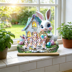 Grandma's Bunnies - Personalized Grandma Custom Shaped Wooden Plaque