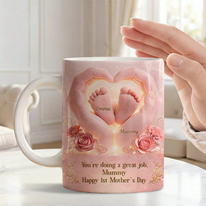 Personalized 1st Mother's Day Mug โ "Happy 1st Mother's Day" For Mum From Baby