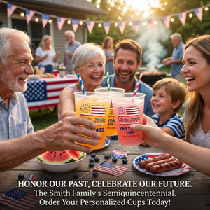 We The People 250 Years 1776 - Family Personalized Frosted Cups