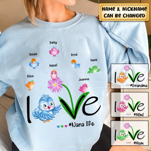 Personalized Love Grandma Life Birds Sweatshirt