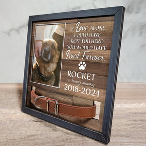 Custom Photo My Hardest Goodbye Memorial Pet Loss Sign, 2-Layered Collar Frame, Sympathy Gift For Dog Owners
