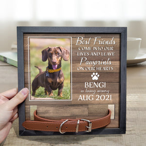 Custom Photo My Hardest Goodbye Memorial Pet Loss Sign, 2-Layered Collar Frame, Sympathy Gift For Dog Owners