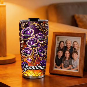 Rose Flower Grandma - Personalized Custom Tumbler