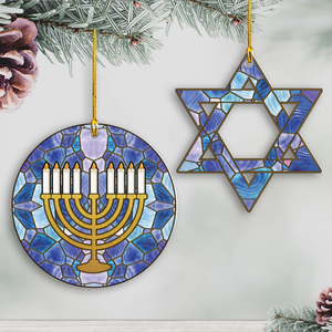 Acrylic Menorah and Star of David for Hanukkah Tree Custom Shaped Acrylic Ornament Jewish and Christian Family Decorations