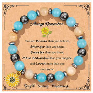 Hand Woven Bracelet With Gift Card, Healing Crystal Bracelet Mother's Day Gift