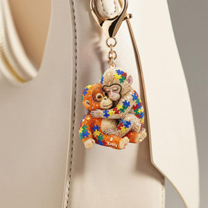 Autism Monkey Keychain - Personalized Gift For Autism Mom