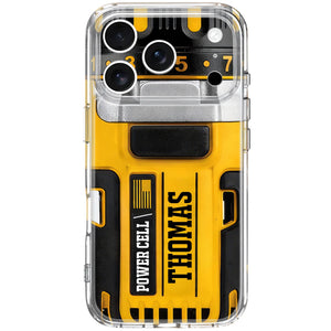 Power Cell Drill Case, Personalized Clear Phone Case, Gift For Dad